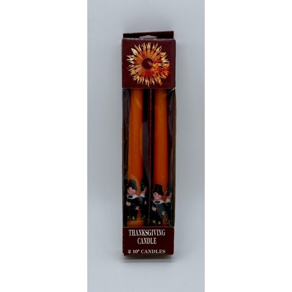 Set of 2 Thanksgiving Pilgram Candles Vintage, New in Box, Unused K-mart - Picture 1 of 7